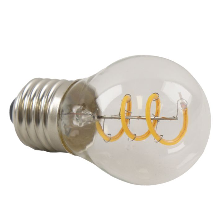 Olucia bombilla LED filamento E27 regulable Tuelo, P45, 4W, 2700K