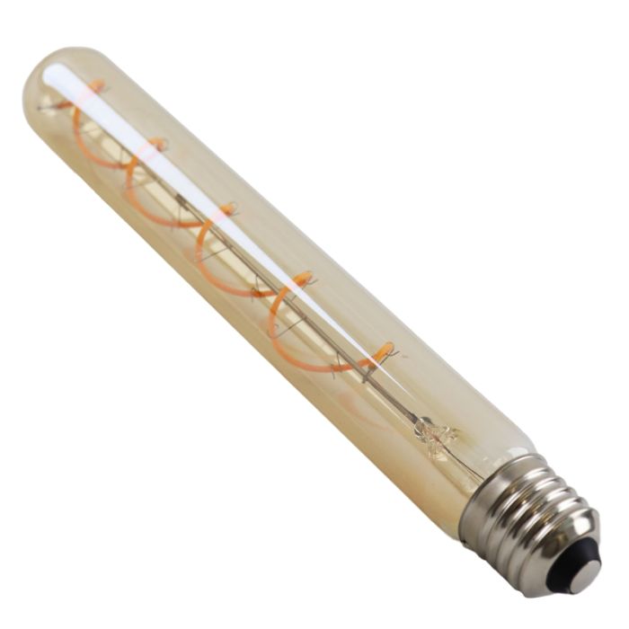 Olucia bombilla LED tubo E27 regulable Damien, ámbar, 4W, 2200K