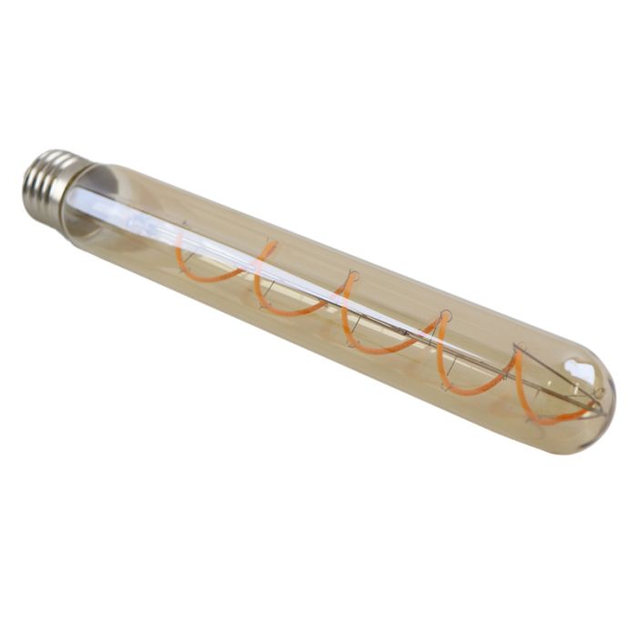 Olucia bombilla LED tubo E27 regulable Damien, ámbar, 4W, 2200K