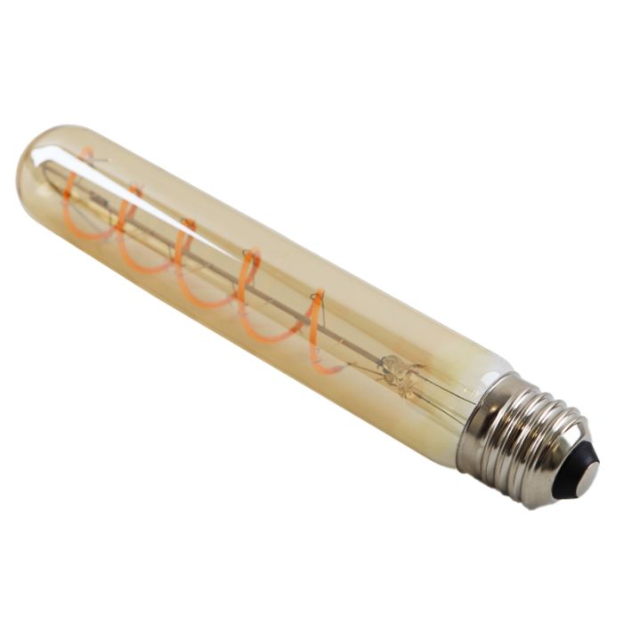 Olucia bombilla LED tubo E27 regulable Damien, ámbar, 4W, 2200K