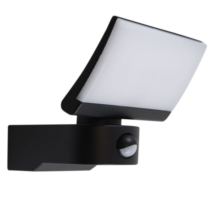 Aplique exterior con sensor de movimiento negro moderno, Leonie, 24W, 3000K LED, IP54