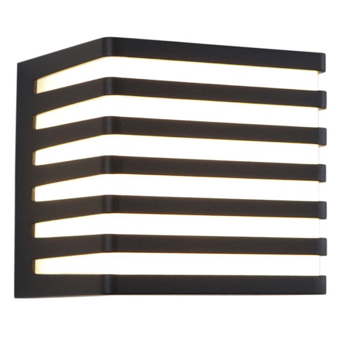 Lámpara exterior negra moderna, Lenny, 9W, 3000K LED, IP54