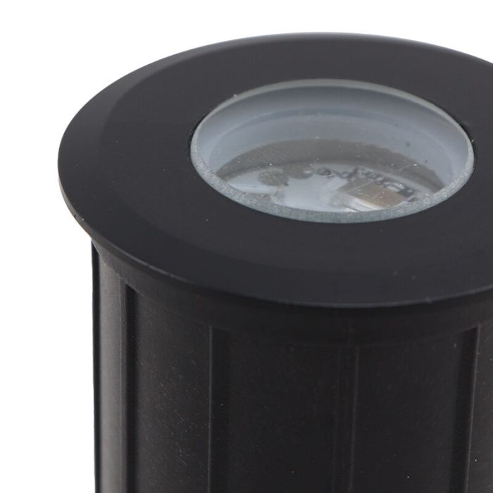 Foco suelo exterior negro de aluminio, Catamarca, 12V, 3W, 3000K LED, IP68