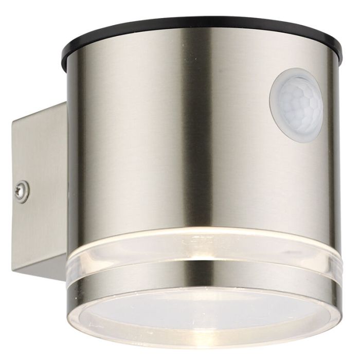 Aplique solar exterior cromado moderno, Tommy, 1W, 2700K LED, IP54