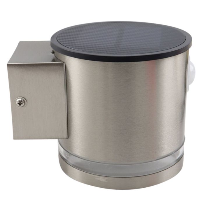 Aplique solar exterior cromado moderno, Tommy, 1W, 2700K LED, IP54