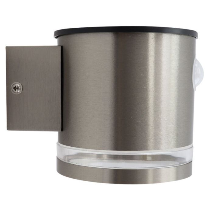 Aplique solar exterior cromado moderno, Tommy, 1W, 2700K LED, IP54