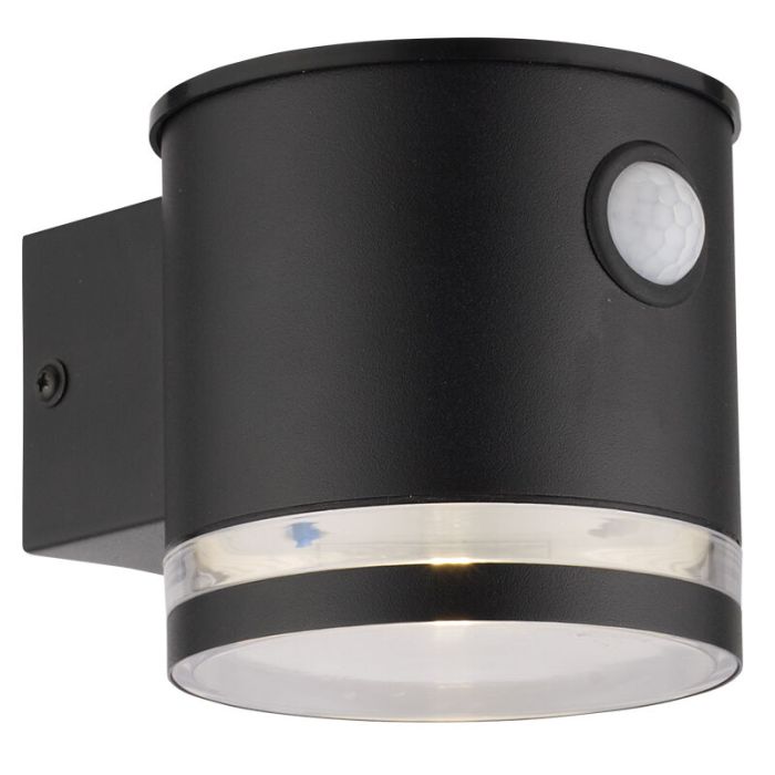 Aplique solar exterior negro moderno, Tommy, 1W, 2700K LED, IP54