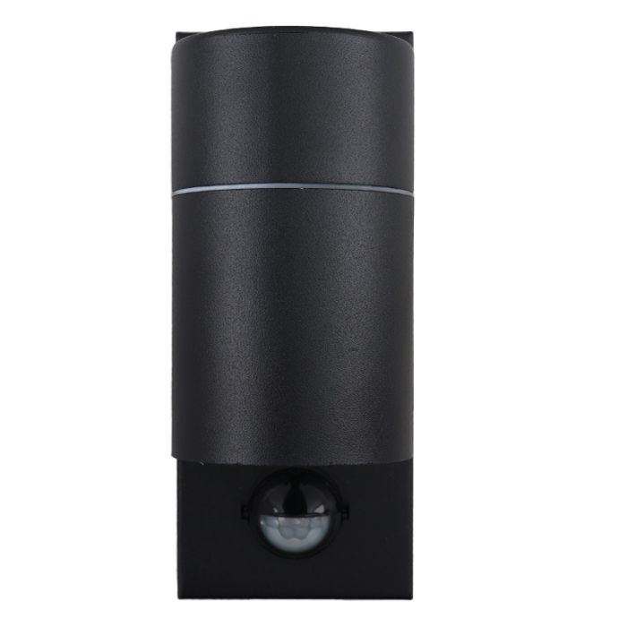 Aplique exterior con sensor de movimiento negro moderno, Pedro, IP44