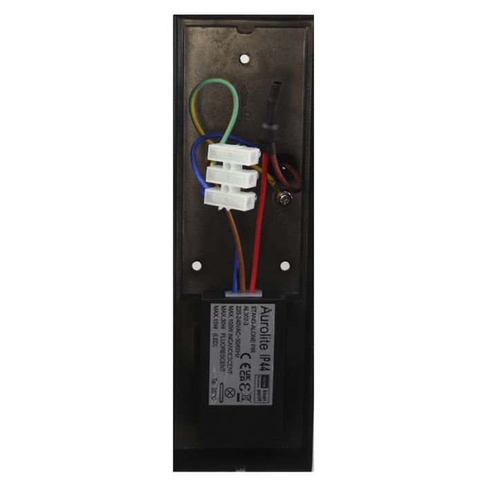 Aplique exterior con sensor de movimiento negro moderno, Corella, IP54