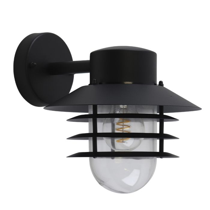 Lámpara exterior negra de acero inoxidable, Felice, IP44