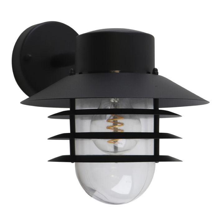 Lámpara exterior negra de acero inoxidable, Felice, IP44
