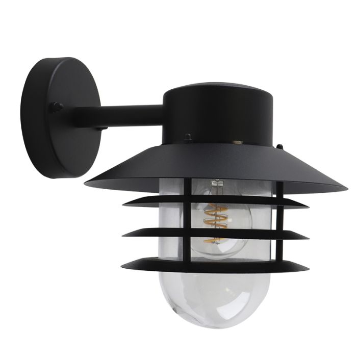 Lámpara exterior negra de acero inoxidable, Felice, IP44