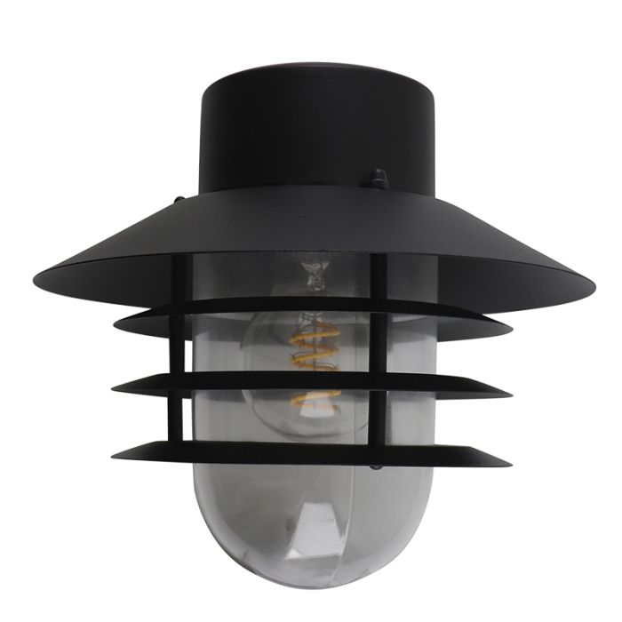 Lámpara exterior negra de acero inoxidable, Felice, IP44