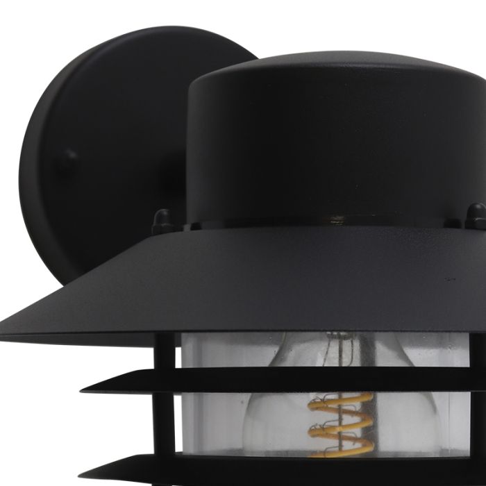 Lámpara exterior negra de acero inoxidable, Felice, IP44