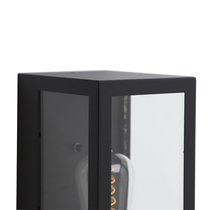 Aplique exterior con sensor crepuscular negro moderno, Senne, IP44