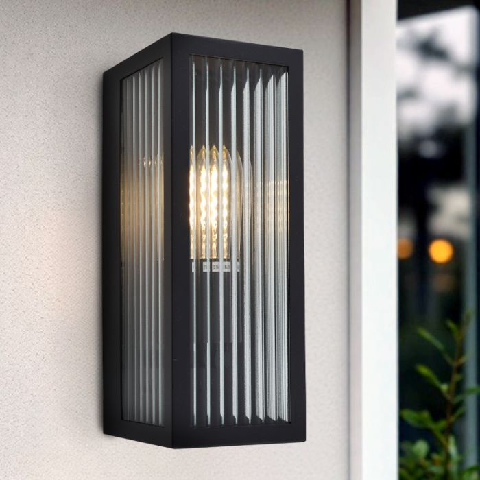 Lámpara exterior negra moderna, Senne, IP44