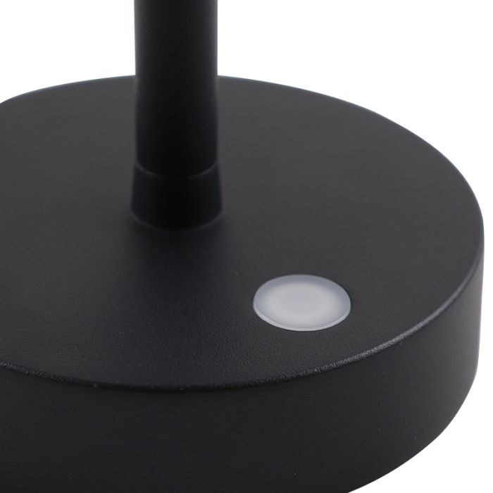 Lámpara de mesa exterior negra moderna, Emily, 3W, 3000K LED, IP44, regulable en 3 pasos
