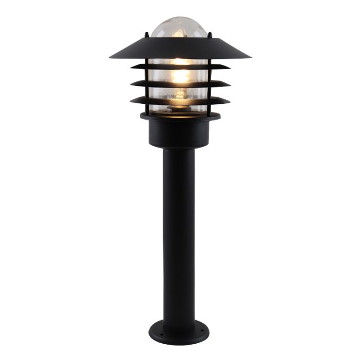 Lámpara exterior negra de acero inoxidable, Felice, IP44