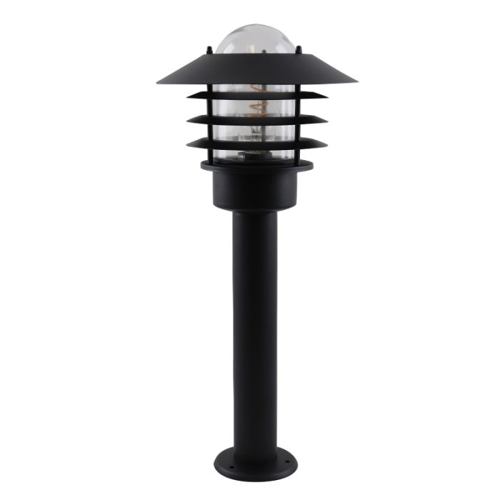 Lámpara exterior negra de acero inoxidable, Felice, IP44