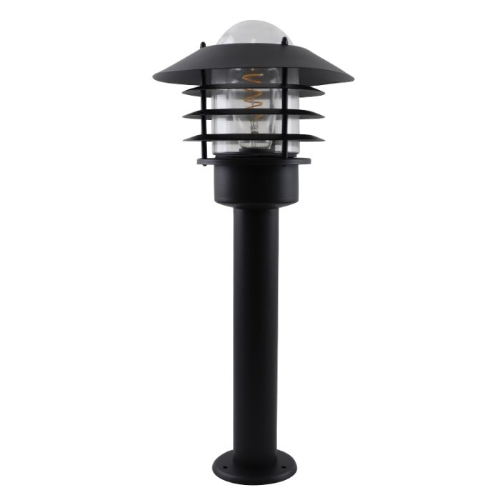 Lámpara exterior negra de acero inoxidable, Felice, IP44