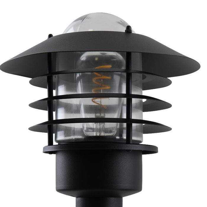 Lámpara exterior negra de acero inoxidable, Felice, IP44