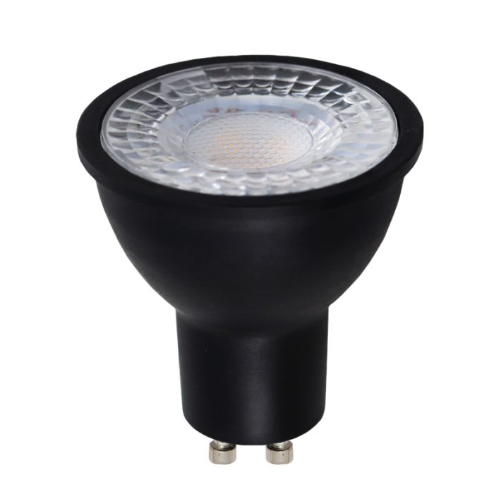 Olucia bombilla LED GU10 regulable Antonie, negro, 5W, 2700K