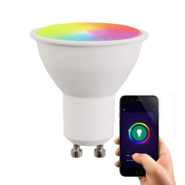 Bombilla LED GU10 Wifi Smart, todos los colores y blanco cálido