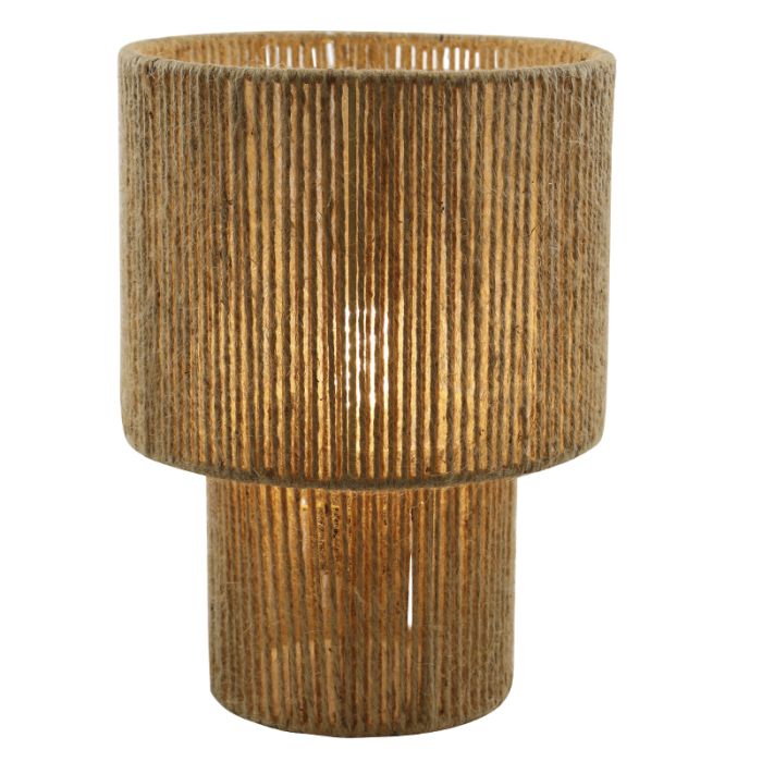 Lámpara de mesa marrón rústica, Sanny, con interruptor