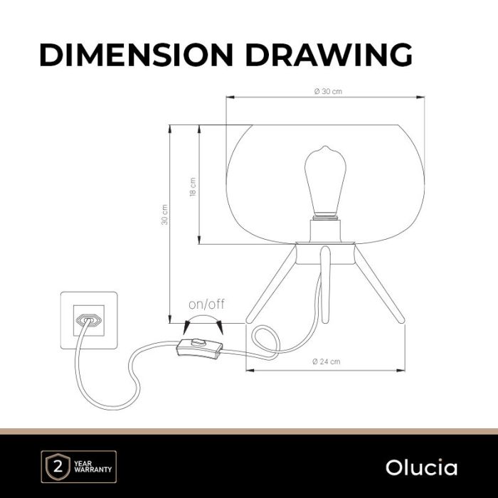 Lámpara de mesa gris diseño, Vidro, con interruptor