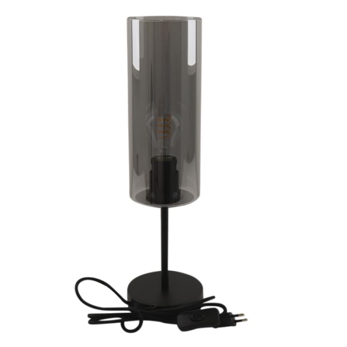 Lámpara de mesa gris moderna, Gaya, con interruptor
