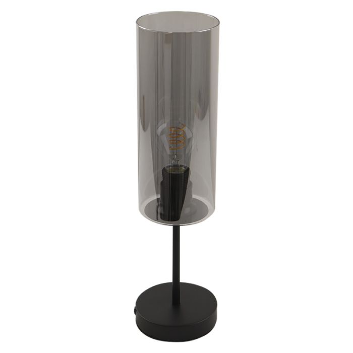 Lámpara de mesa gris moderna, Gaya, con interruptor
