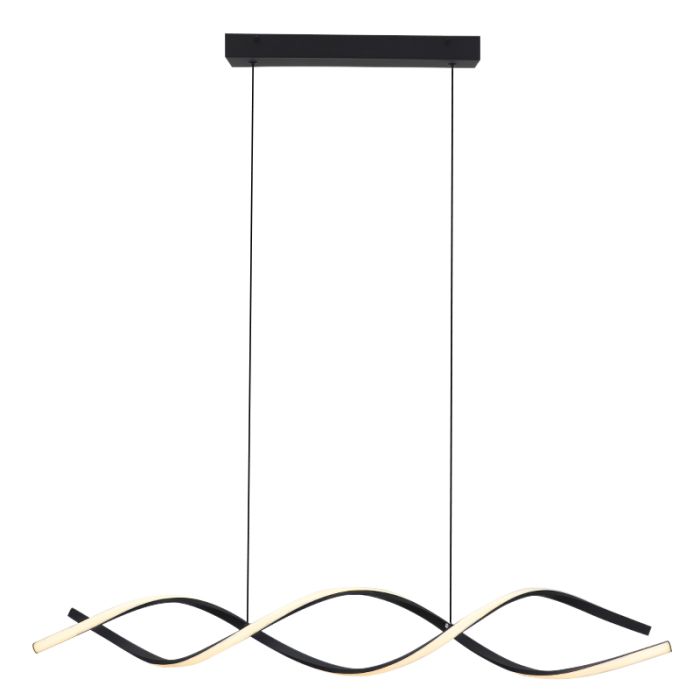 Lámpara colgante negra diseño, Kuno, 45W, 3000K LED, regulable en 3 pasos