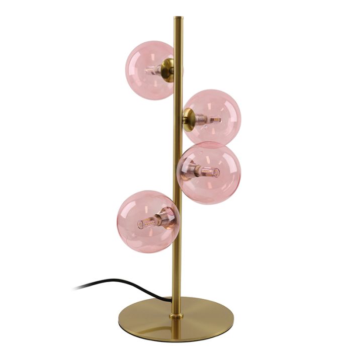 Lámpara de mesa rosa diseño, Remo, con interruptor