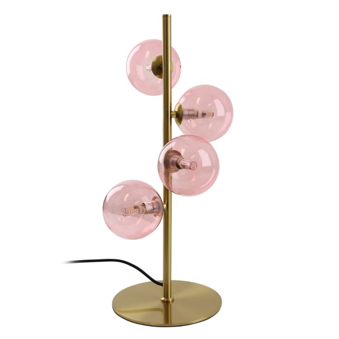 Lámpara de mesa rosa diseño, Remo, con interruptor