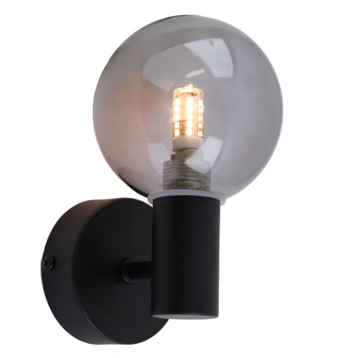 Aplique baño negro moderno, Amer, IP44