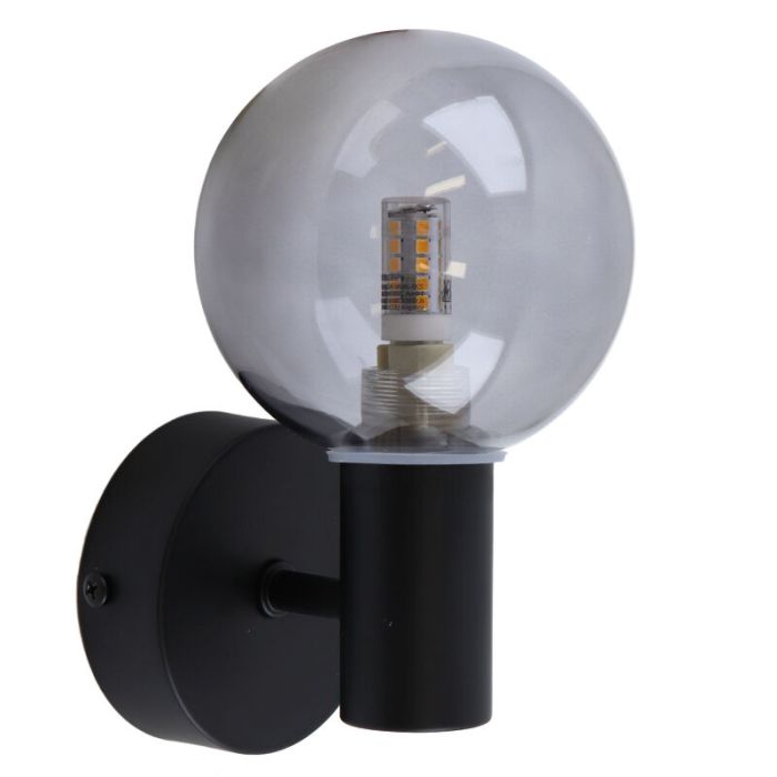 Aplique baño negro moderno, Amer, IP44