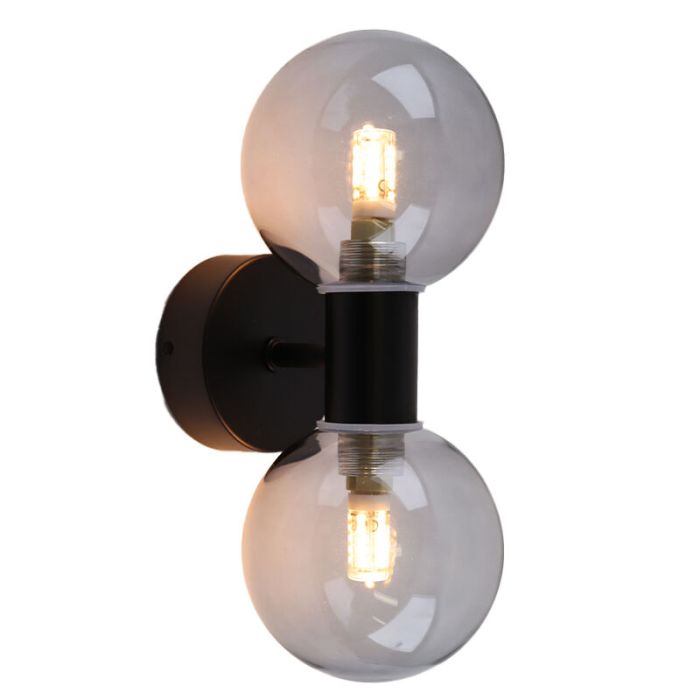 Aplique baño negro moderno, Amer, IP44