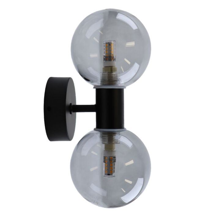 Aplique baño negro moderno, Amer, IP44
