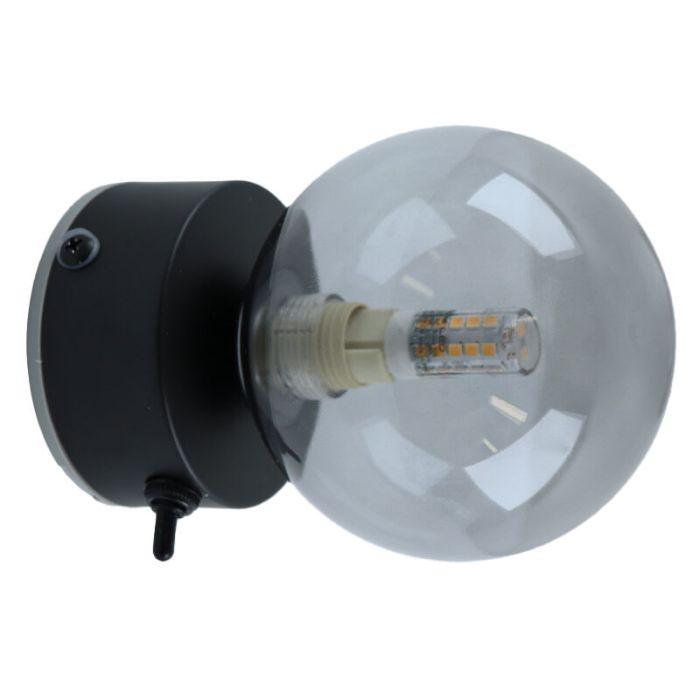 Aplique baño negro moderno, Amer, IP44