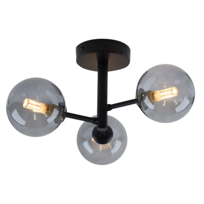 Lámpara de techo baño negra moderna, Amer, IP44