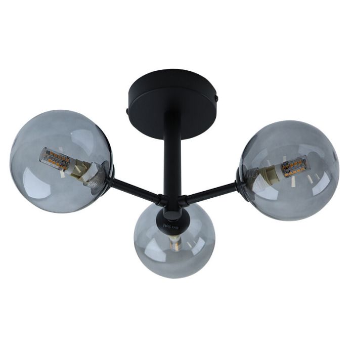 Lámpara de techo baño negra moderna, Amer, IP44