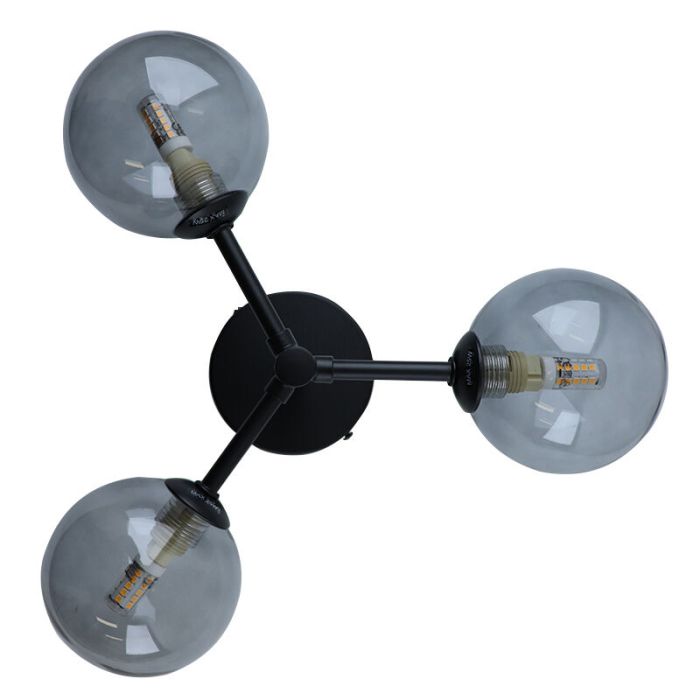 Lámpara de techo baño negra moderna, Amer, IP44