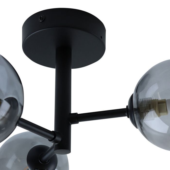 Lámpara de techo baño negra moderna, Amer, IP44