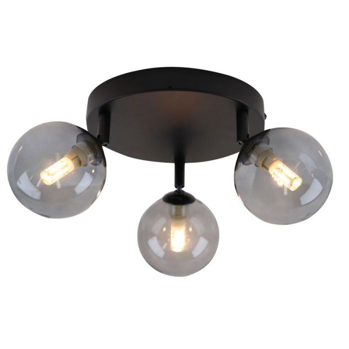 Lámpara de techo baño negra moderna, Amer, IP44
