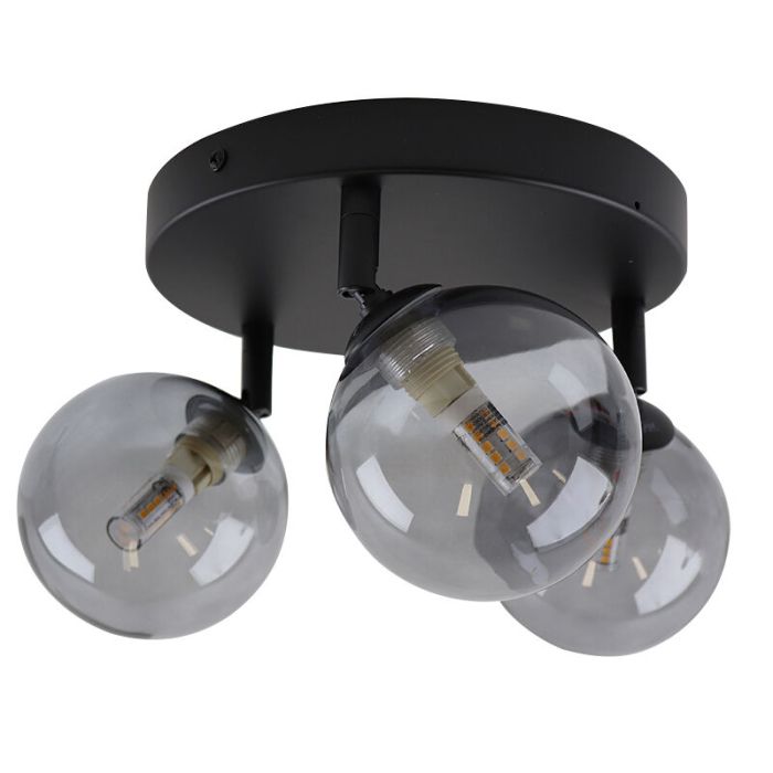 Lámpara de techo baño negra moderna, Amer, IP44