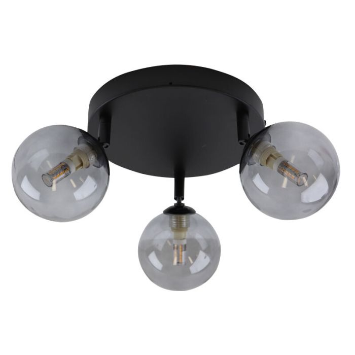 Lámpara de techo baño negra moderna, Amer, IP44