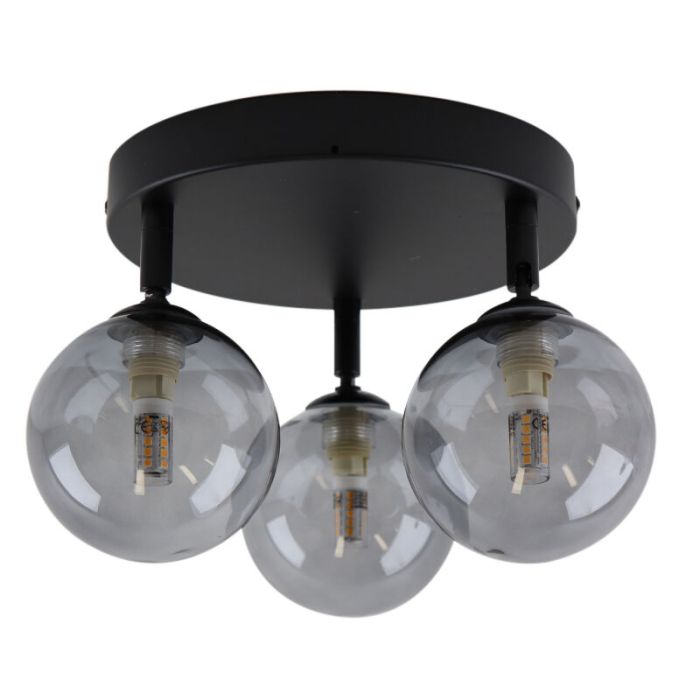 Lámpara de techo baño negra moderna, Amer, IP44