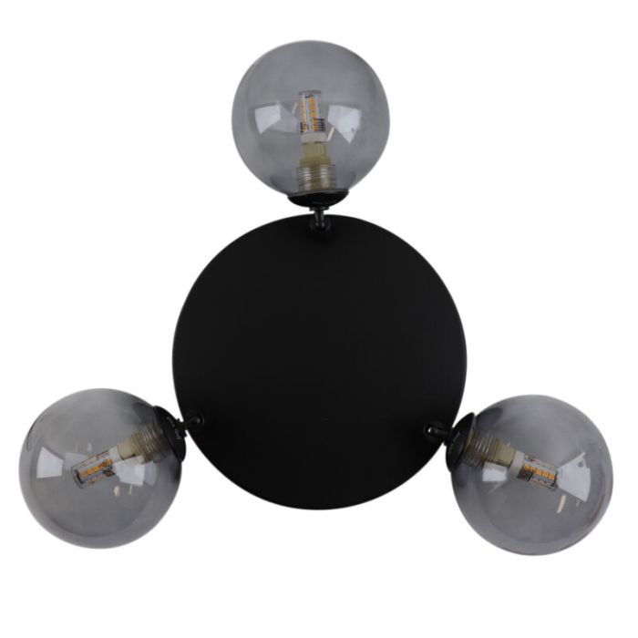 Lámpara de techo baño negra moderna, Amer, IP44