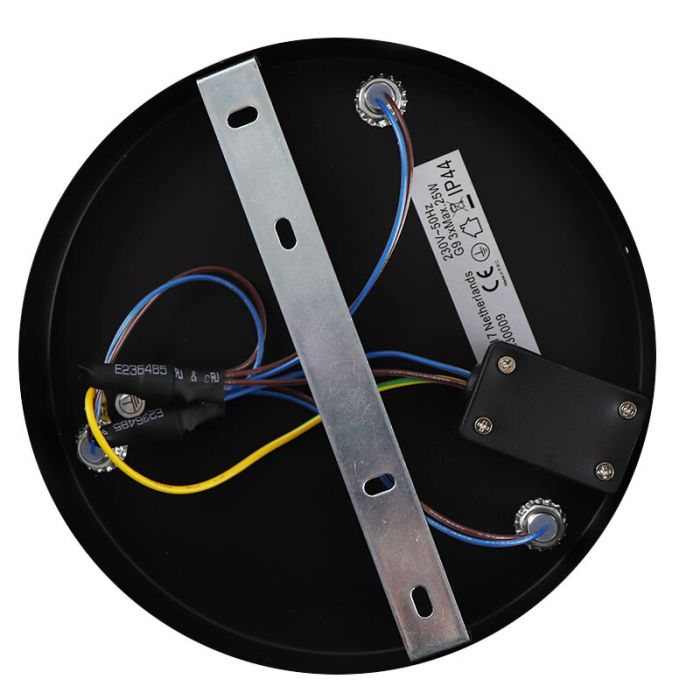 Lámpara de techo baño negra moderna, Amer, IP44