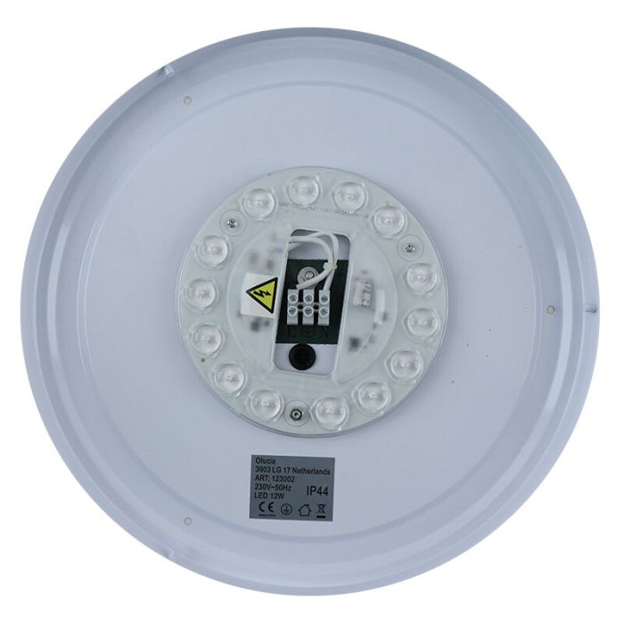 Lámpara de techo baño negra moderna, Jaro, 12W, 3000K LED, IP44